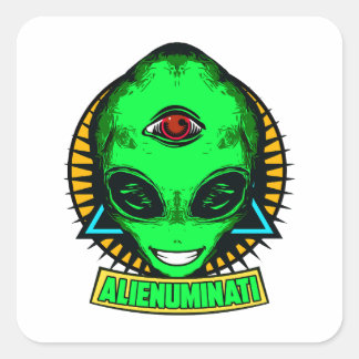 ADESIVO QUADRADO ALIENUMINATI