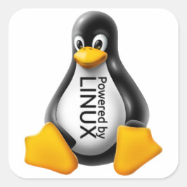 Adesivo Quadrado Alimentado pelo Linux