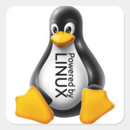 Adesivo Quadrado Alimentado pelo Linux