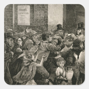 Adesivo Quadrado Alivio dos desempregados em Londres