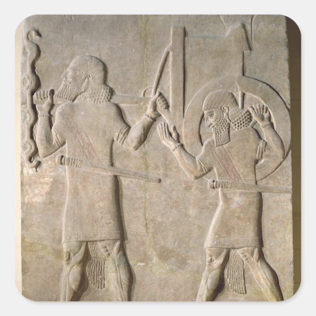 Adesivo Quadrado Alivio esperando dois soldados (Frente)