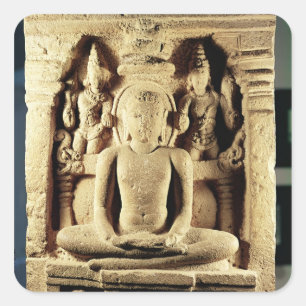 Adesivo Quadrado Alivio que descreve Tirthankara Mahavira