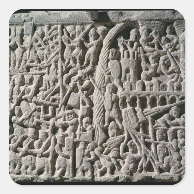 Adesivo Quadrado Alivio representando o cerco de Carcassonne (Frente)