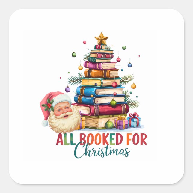 Adesivo Quadrado All Booked for Christmas Sticker | Festive Gift (Frente)