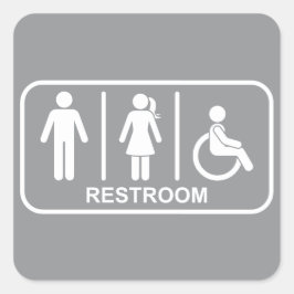 Adesivo Quadrado All Gender Bathroom Symbol
