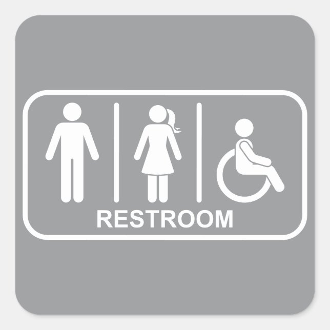 Adesivo Quadrado All Gender Bathroom Symbol (Frente)