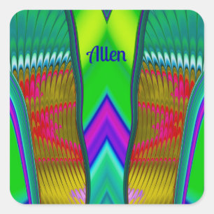 Adesivo Quadrado ALLEN ~ Multicolor 3D ~