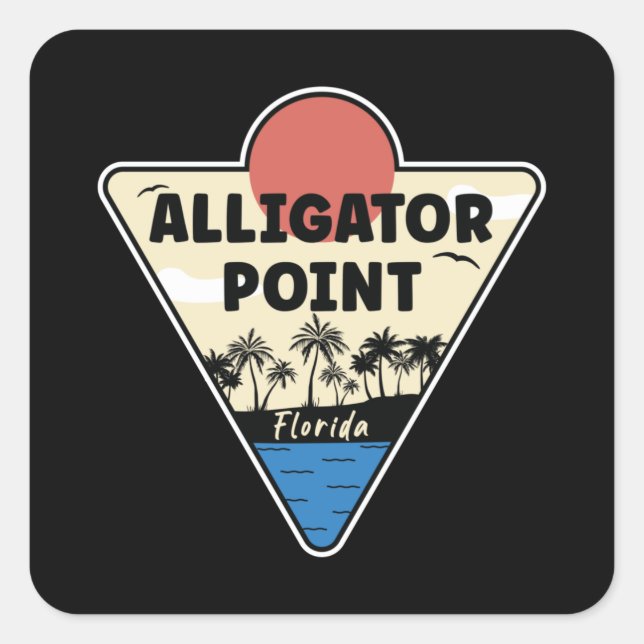 Adesivo Quadrado Alligator Point Florida Seashore (Frente)