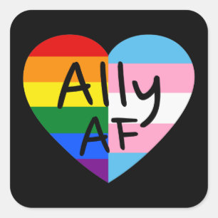 Adesivo Quadrado Ally AF III - Orgulho da Fila Trans Gay de Sinaliz
