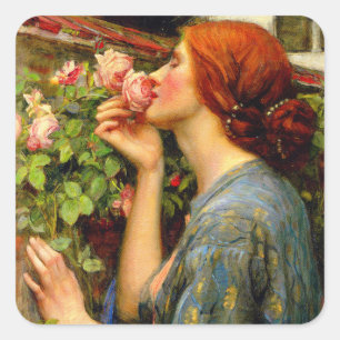 Adesivo Quadrado Alma da Rosa John William Waterhouse