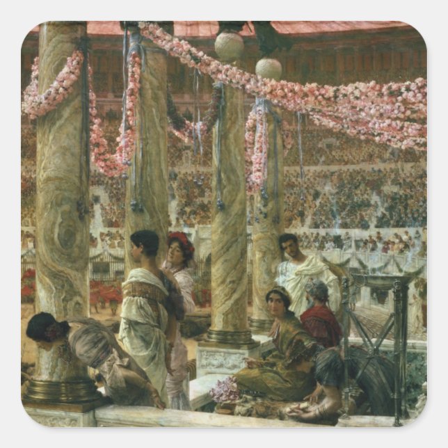 Adesivo Quadrado Alma-Tadema | Caracalla e Geta, 1907 (Frente)