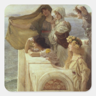 Adesivo Quadrado Alma-Tadema   no Berço do Afrodite, 1908