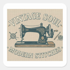 Adesivo Quadrado Alma Vintage Costura Moderna Costura