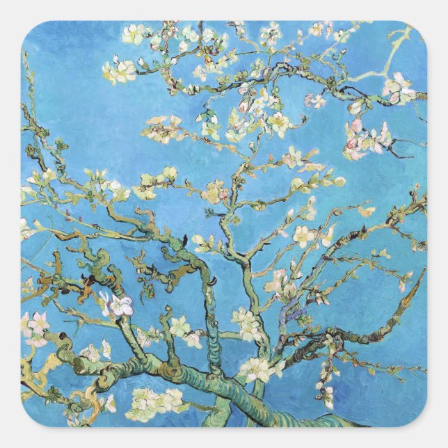Adesivo Quadrado Almond Blossom Vincent van Gogh (Frente)