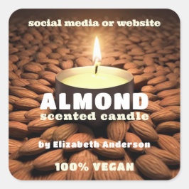 Adesivo Quadrado Almond Candle Square Sticker