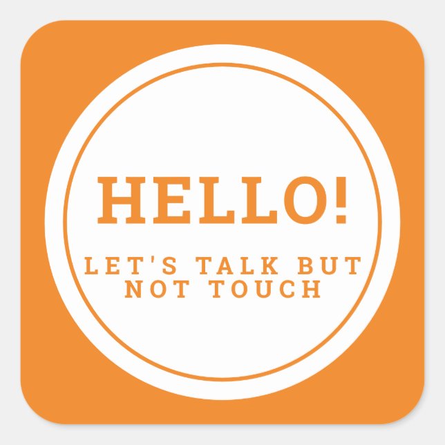 Adesivo Quadrado Alô âmbulo do acolhimento de hóspedes do distancia (Frente)