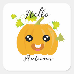 Adesivo Quadrado Alô Autumn - Abóbora
