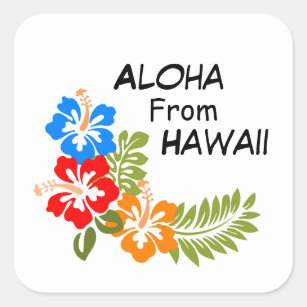 Adesivo Quadrado Aloha de Havaí