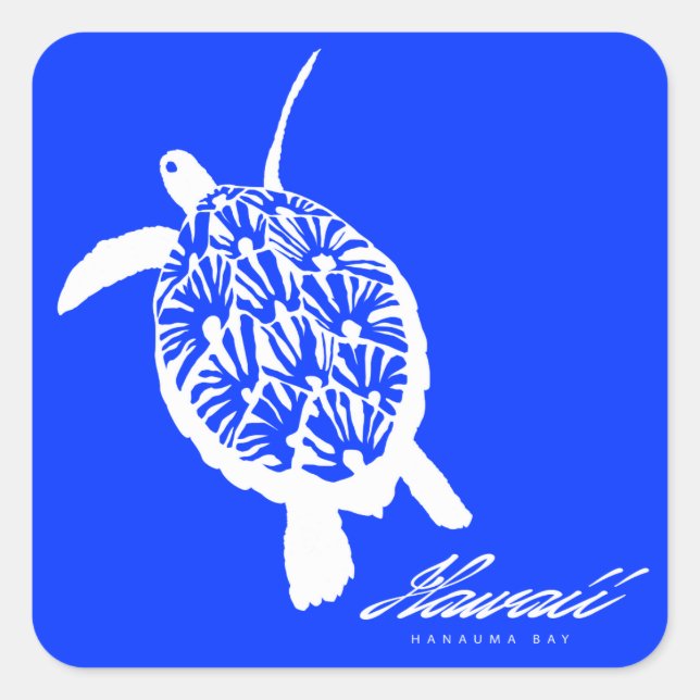 Adesivo Quadrado Aloha Hawaii Honu Turtle (Frente)