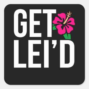 Adesivo Quadrado Aloha Hawaiian Obter o Dia da Lei Havaiana