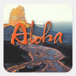 Adesivo Quadrado Aloha Lava Sticker