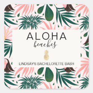 Adesivo Quadrado Aloha Praga Bachelorette Tropical