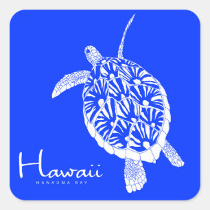 Adesivo Quadrado Aloha tartaruga de Havaí Honu