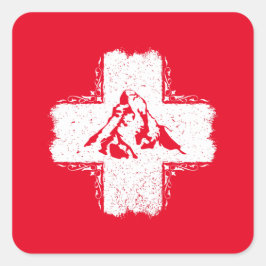 Adesivo Quadrado Alpes Suíços Matterhorn - Suiça