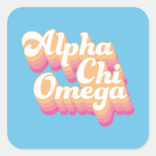 Adesivo Quadrado Alpha Chi Omega   Groovy Script