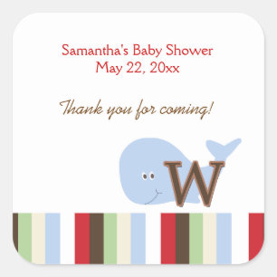 Adesivo Quadrado Alphabet Jungle Soup (Whale) SQUARE Favor Sticker