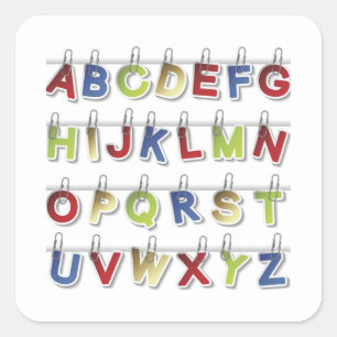Adesivo Quadrado Alphabet Letters (4) Classic Round Sticker