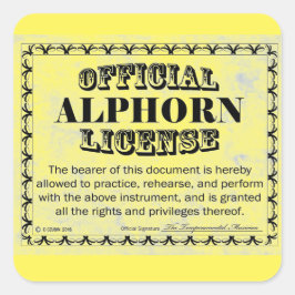 Adesivo Quadrado Alphorn License Square Sticker