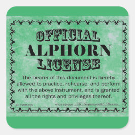Adesivo Quadrado Alphorn License Square Sticker