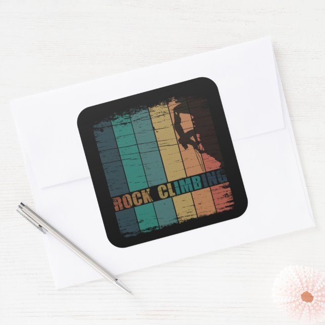 Adesivo Quadrado Alpinista escalador de rochas (Envelope)