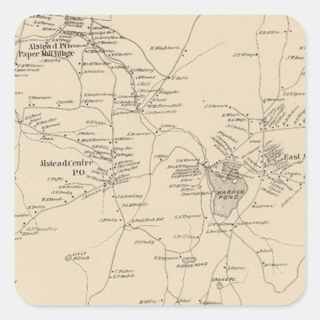Adesivo Quadrado Alstead, Cheshire Co (Frente)