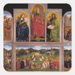 Adesivo Quadrado Altarpiece de janeiro camionete Eyck- Ghent
