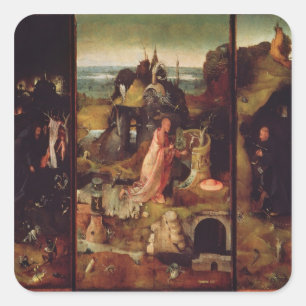 Adesivo Quadrado Altarpiece dos eremitas (óleo no painel)