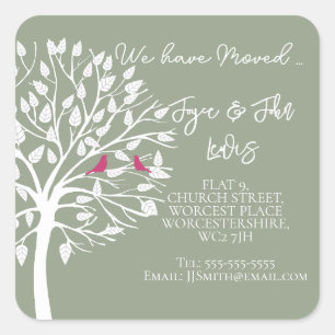 Adesivo Quadrado Alteração da árvore da família Address Stickers