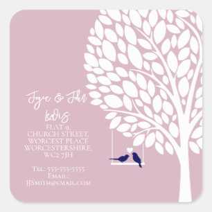 Adesivo Quadrado Alteração da árvore da família Address Stickers