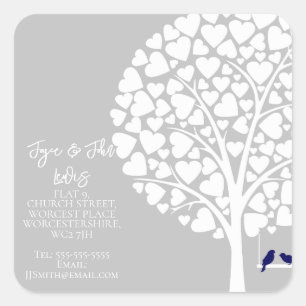 Adesivo Quadrado Alteração da árvore da família Address Stickers