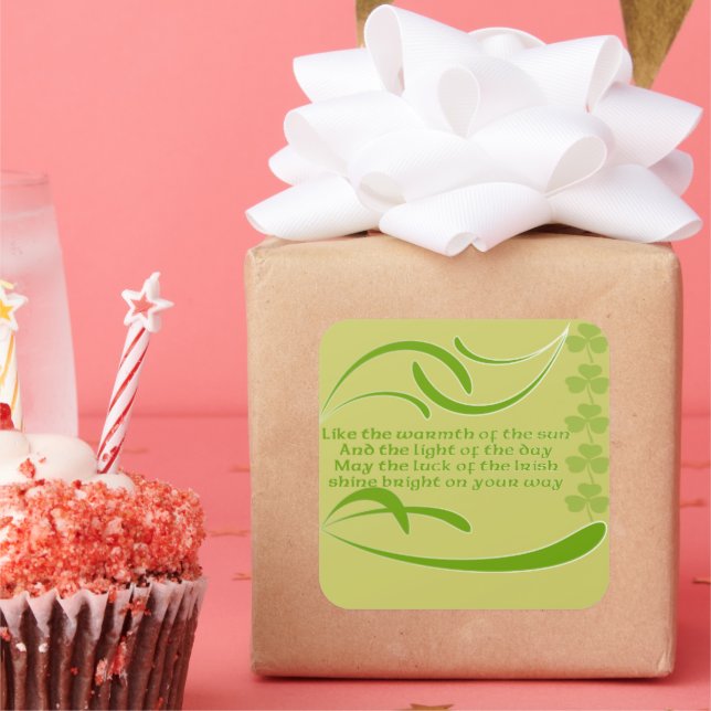 Adesivo Quadrado Alterar cor de fundo - Irlandês Bênção (Festa)