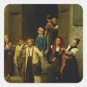 Adesivo Quadrado Alunos que olham um menino gritar, 1861