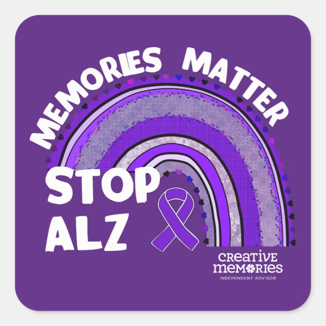 Adesivo Quadrado Alzheimer's Association Longest D (Frente)