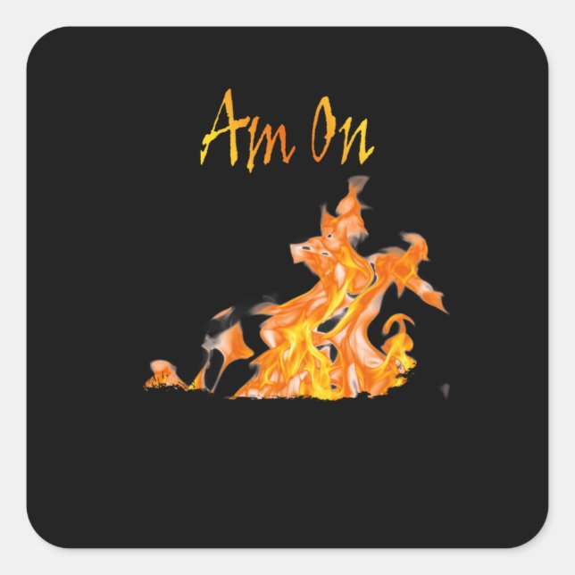 Adesivo Quadrado Am on Real Fire (Frente)