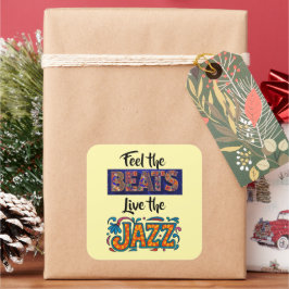 Adesivo Quadrado Amante da música jazz