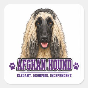 Adesivo Quadrado 🐾 Amante do Afghan Hound 🐾