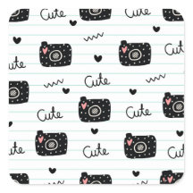 Adesivo Quadrado Amantes de Fotografia com Câmera 