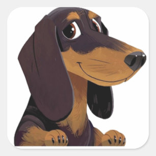 Adesivo Quadrado Amantes do Dachshund