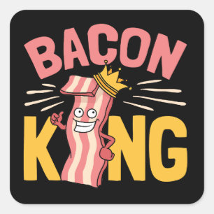 Adesivo Quadrado Amantes do Rei do Bacon Homens