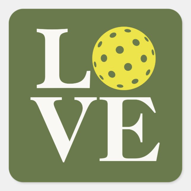 Adesivo Quadrado "AMAR" Pickleball Olive Green (Frente)